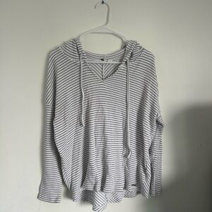 Roxy Black and White Striped Knit Top